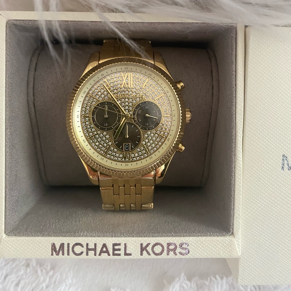 Michael Kors Oversized Lexington Gold Tone Watch